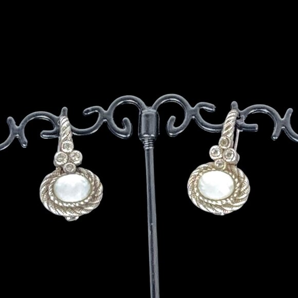 Judith Ripka Sterling Silver CZ Drop Earrings - Picture 6 of 13